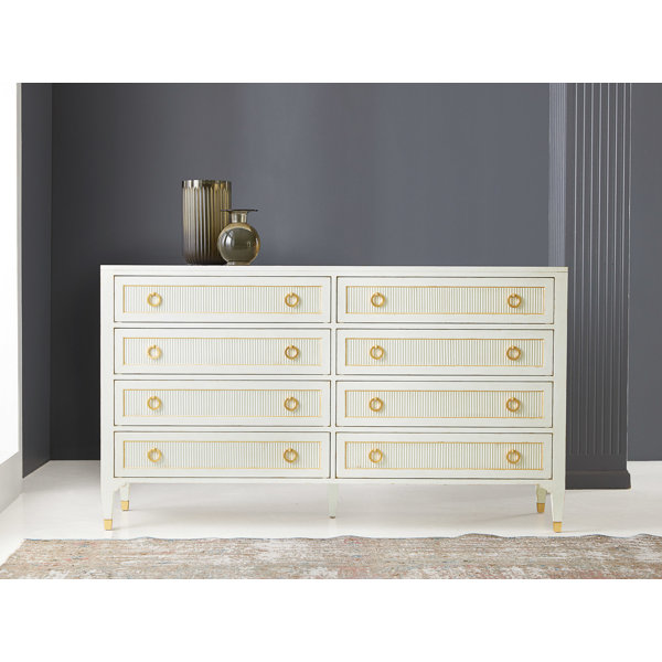 Modern History Home Swedish Reeded 8 Drawer Double Dresser Perigold